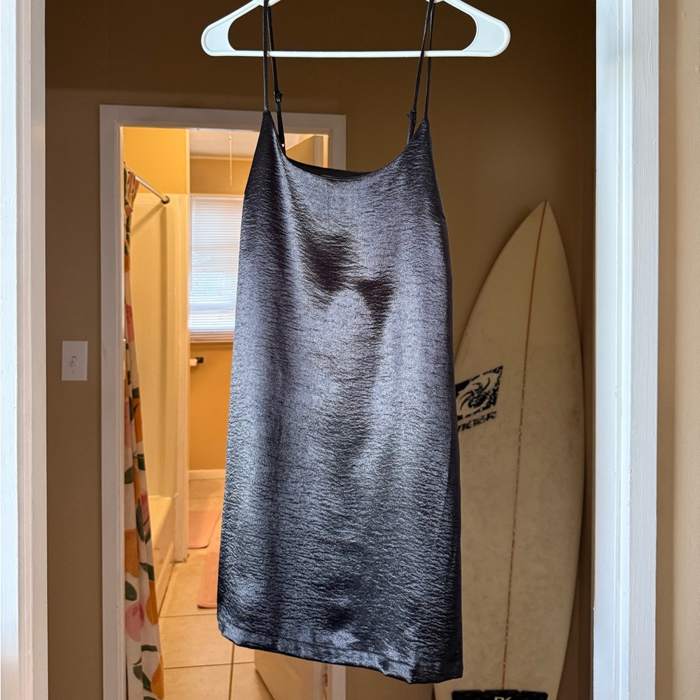 Silence + Noise Black Slip Dress